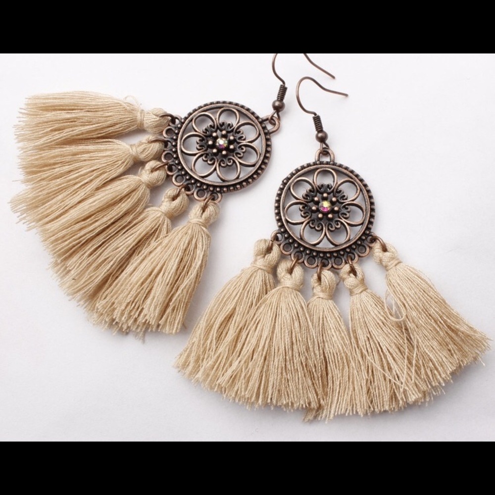 New Alloy wheel tassel earrings